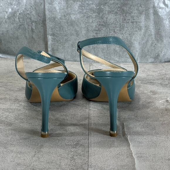 KENNETH COLE NEW YORK Women's Sea Green Leather Riley 85 Asymmetrical Pumps SZ 8 - Picture 5 of 7